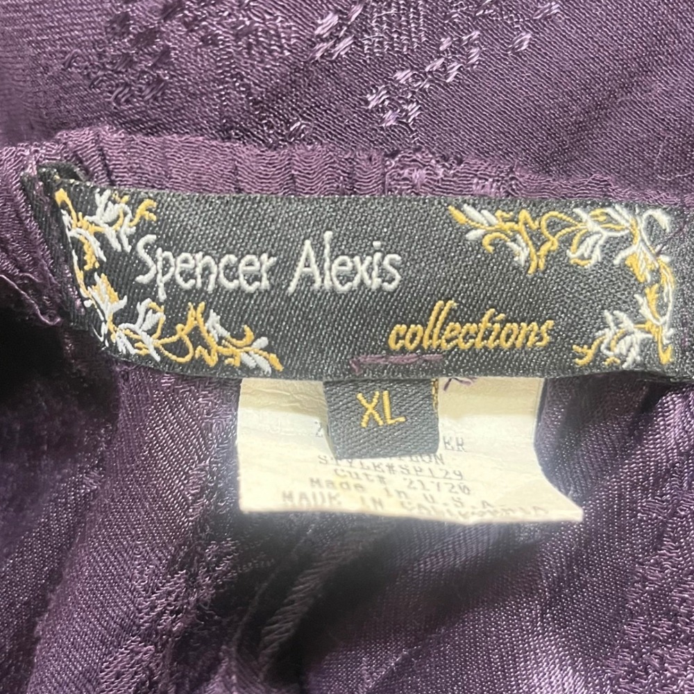 VTG Spencer Alexis 2 Piece Purple Patchwork Lagenlook Hippie Boho Dress XL (16) - Picture 12 of 14